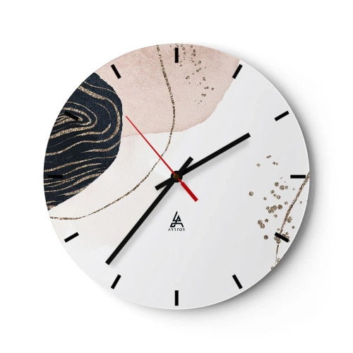Wall clock - Clock on glass - Everything Flows - 40x40 cm