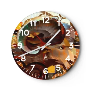 Wall clock - Clock on glass - Magic - Religions - Rituals - 40x40 cm