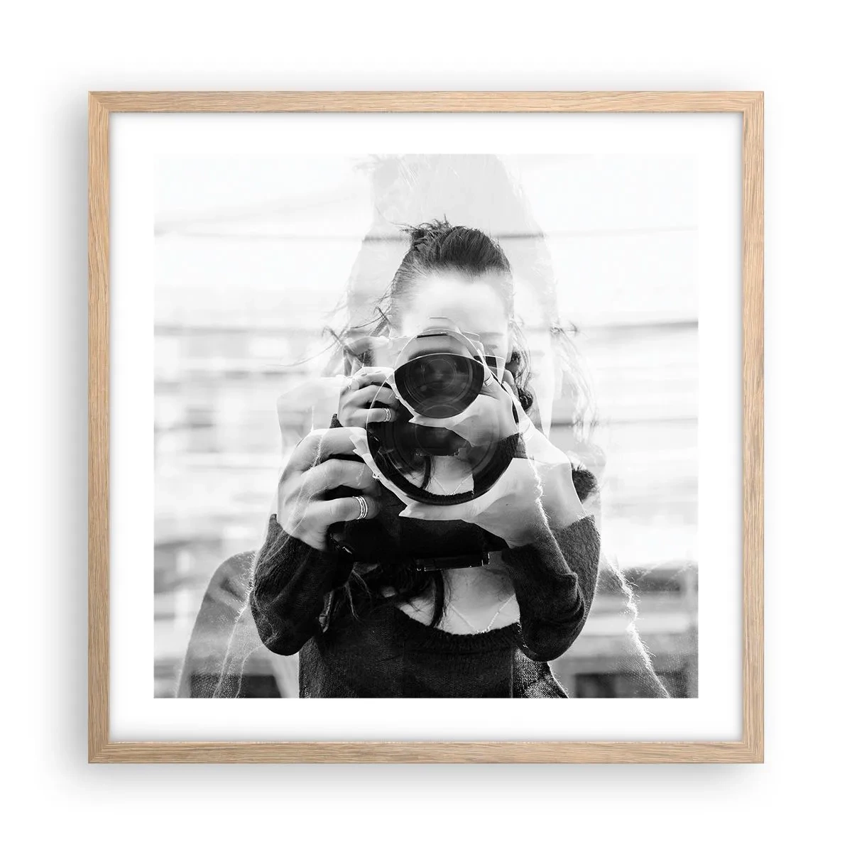 Poster in light oak frame - Creator and the Creation - 50x50 cm
