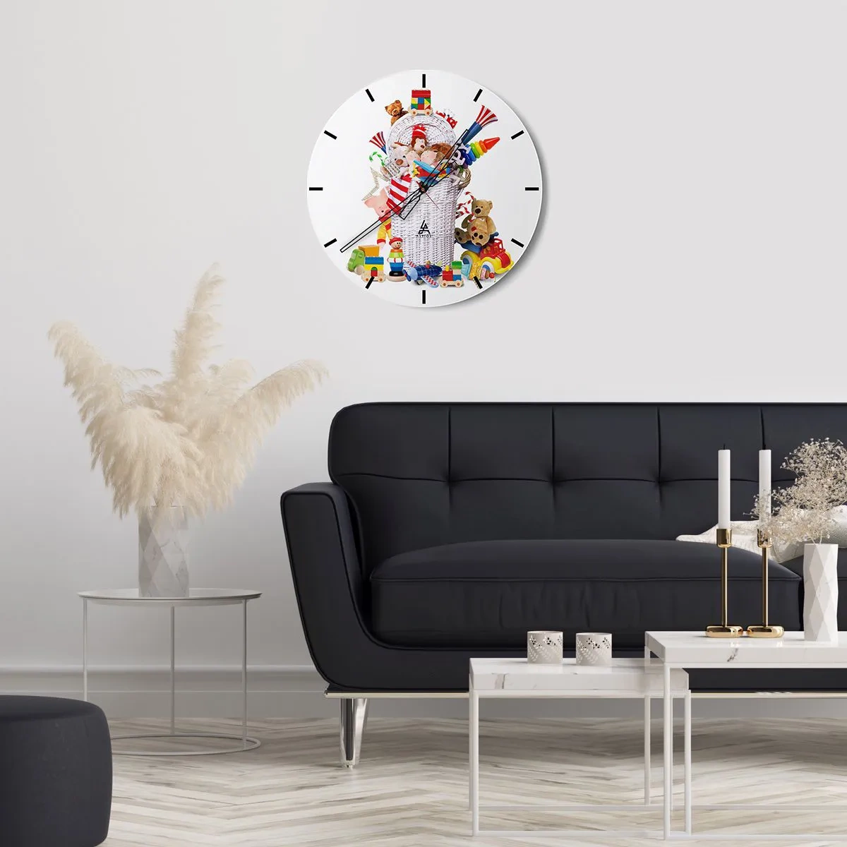 Wall clock - Clock on glass - Child's Toys - 40x40 cm