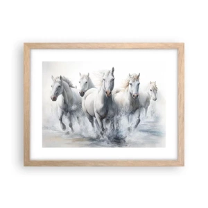 Poster in light oak frame - White Magic - 40x30 cm