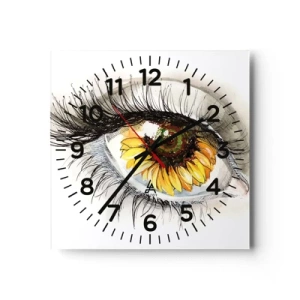 Wall clock - Clock on glass - Look Hot As a Summer - 30x30 cm
