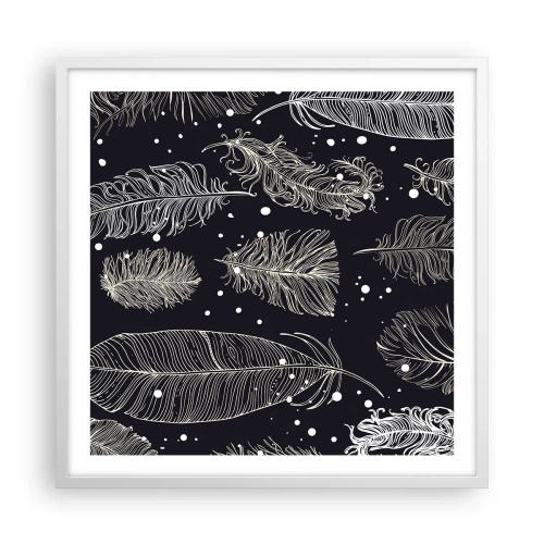 Poster in white frmae - Feathery Lace - 60x60 cm