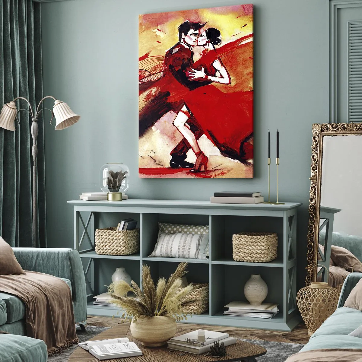 Canvas picture - Purple Rhythm of Passion - 55x100 cm