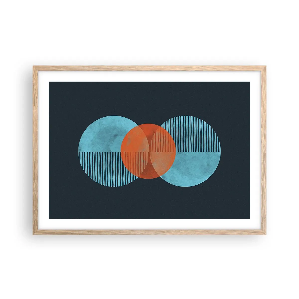 Poster in light oak frame - Symmetrical Composition - 70x50 cm