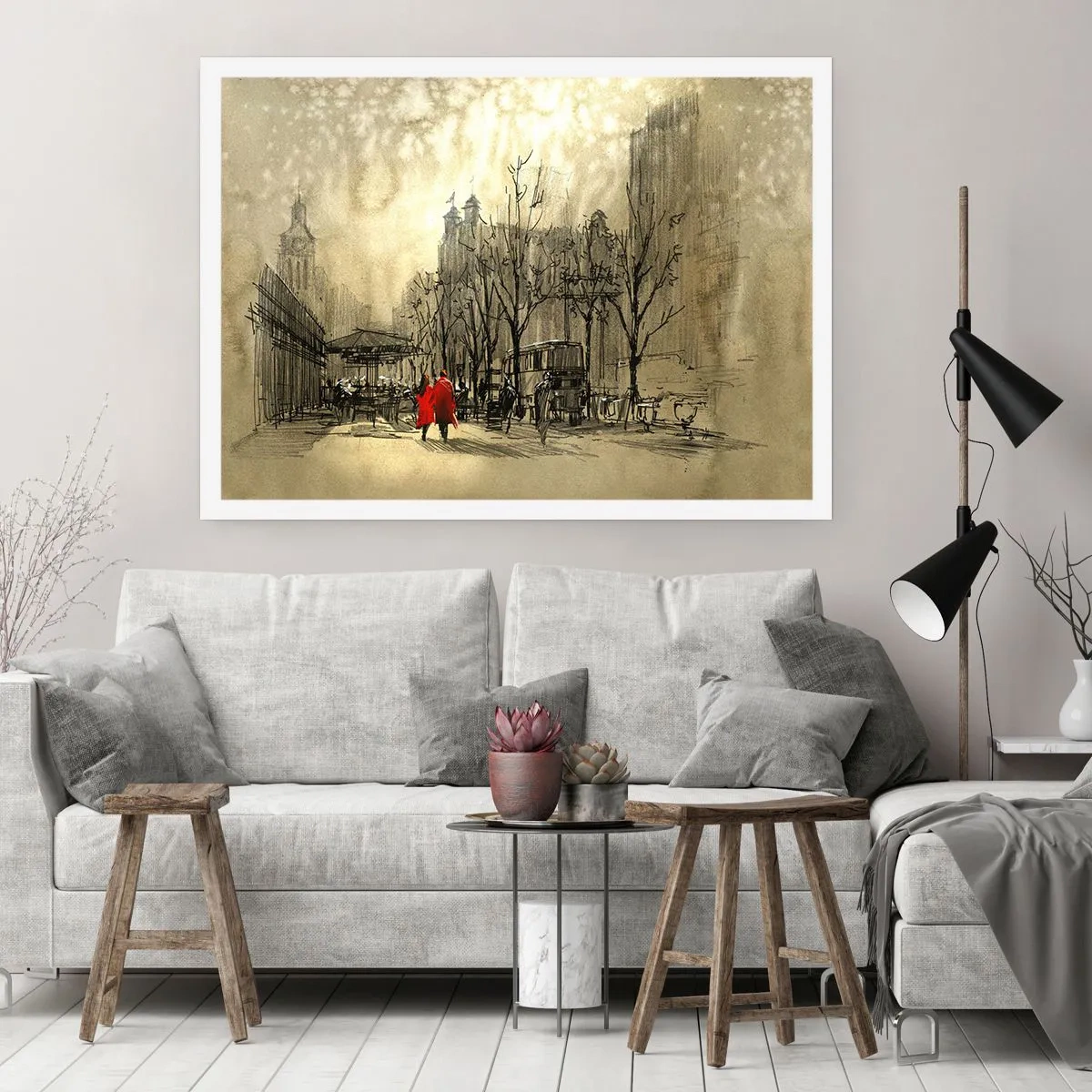 Poster - A Date in London Fog - 100x70 cm