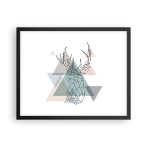 Poster in black frame - In a Geometrical Forest - 50x40 cm