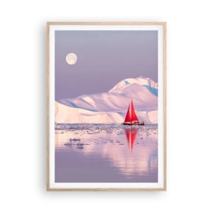 Poster in light oak frame - Heat of the Sail, Cold of the Ice - 70x100 cm