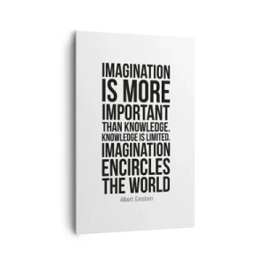 Canvas picture - Einstein about Power of Imagination - 80x120 cm