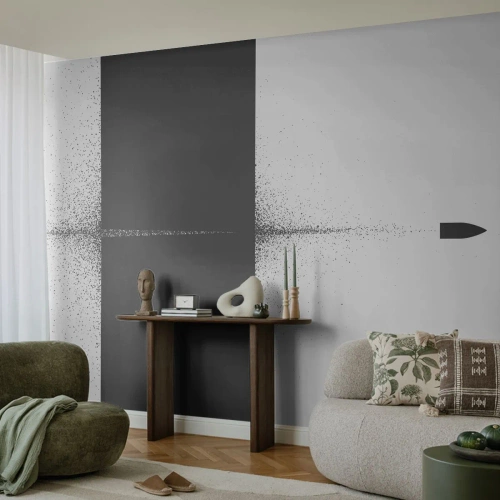 Self-Adhesive Photo Wallpaper Deluxe Sticker - Straight to the Point - Bullet, Black and white, Abstraction - 100x70 cm