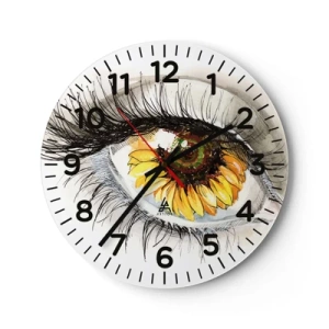 Wall clock - Clock on glass - Look Hot As a Summer - 30x30 cm