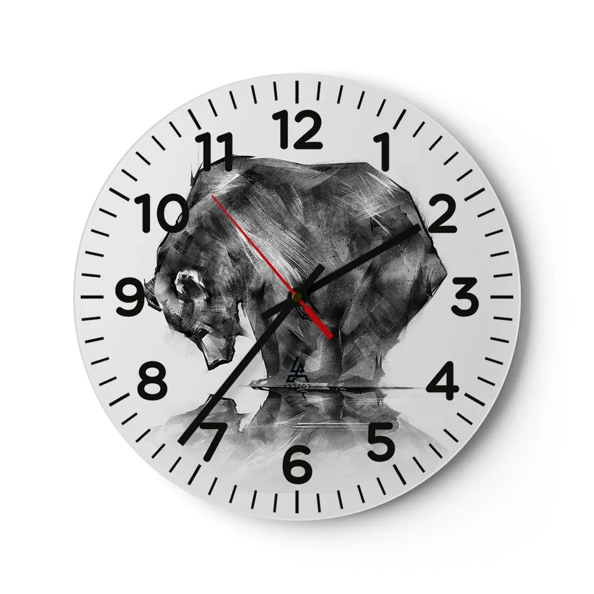 Wall clock - Clock on glass - Nice to See Someone Close - 40x40 cm