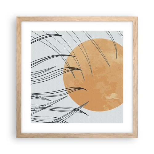 Poster in light oak frame - Always Towards the Sun - 40x40 cm