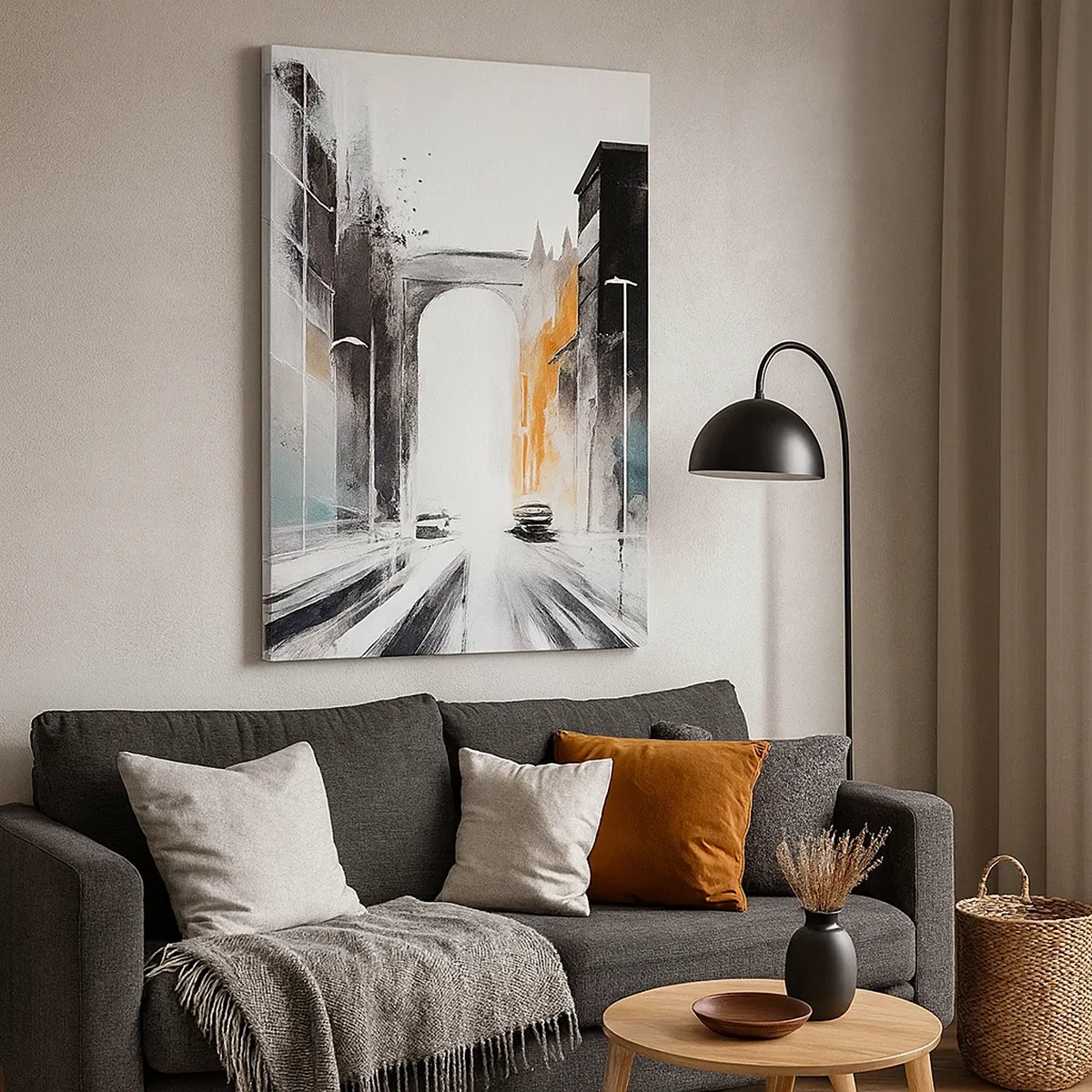 Canvas picture - Study of a City: Architecture and Movement - 50x70 cm