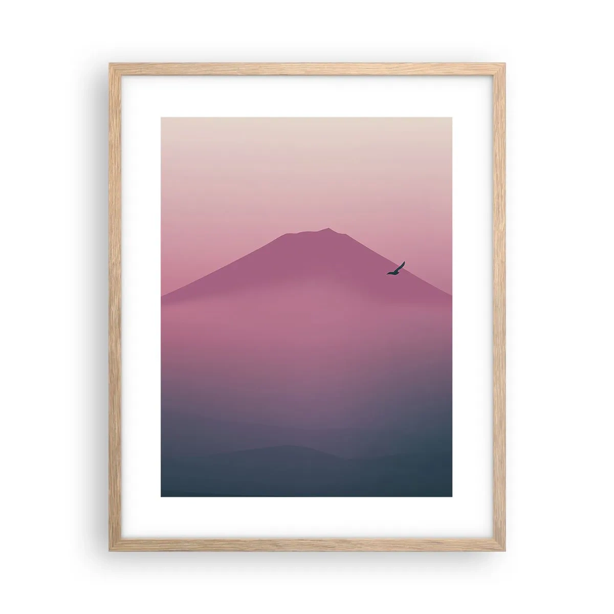 Poster in light oak frame - Wanderers above Clouds - 40x50 cm