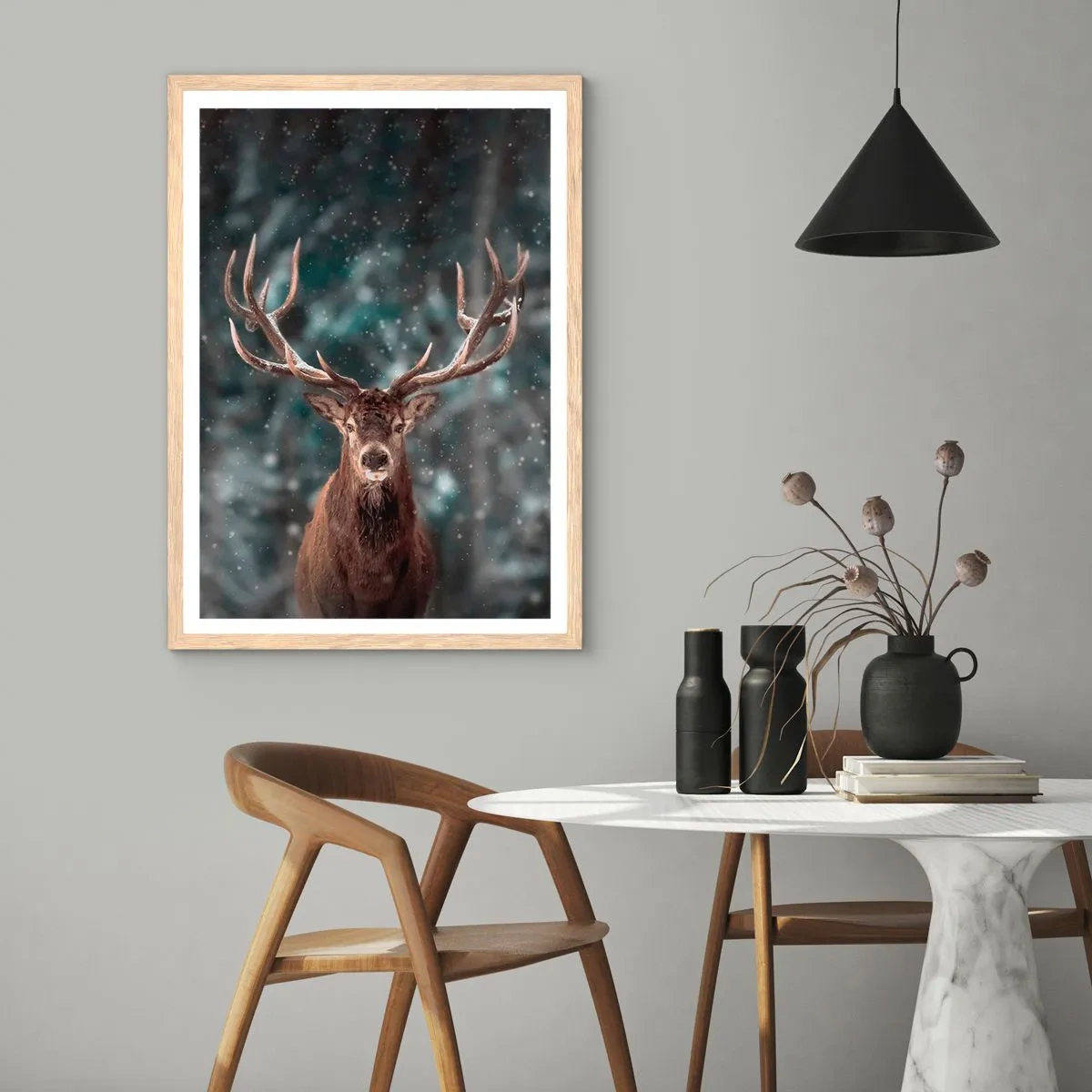 Poster in light oak frame - King of Forest Crowned - 61x91 cm