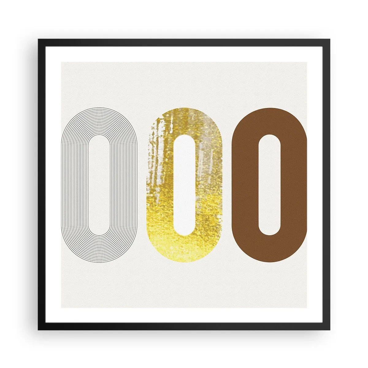 Poster in black frame - Ooo! - 60x60 cm