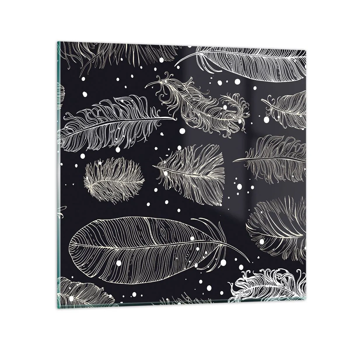 Glass picture - Feathery Lace - 30x30 cm