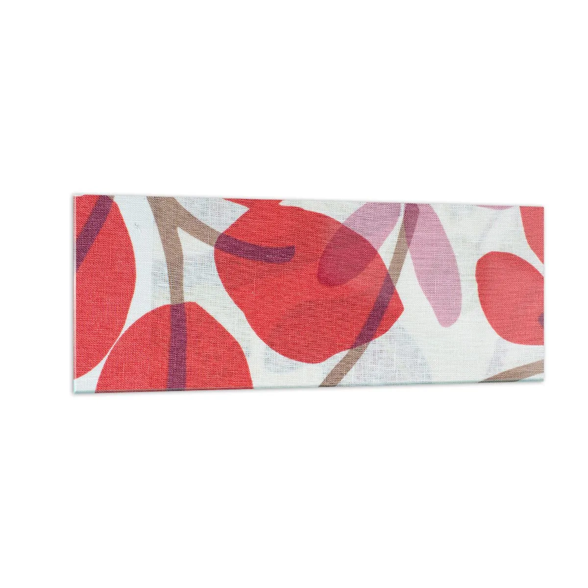 Glass picture - Flower Composition in Pink - 140x50 cm