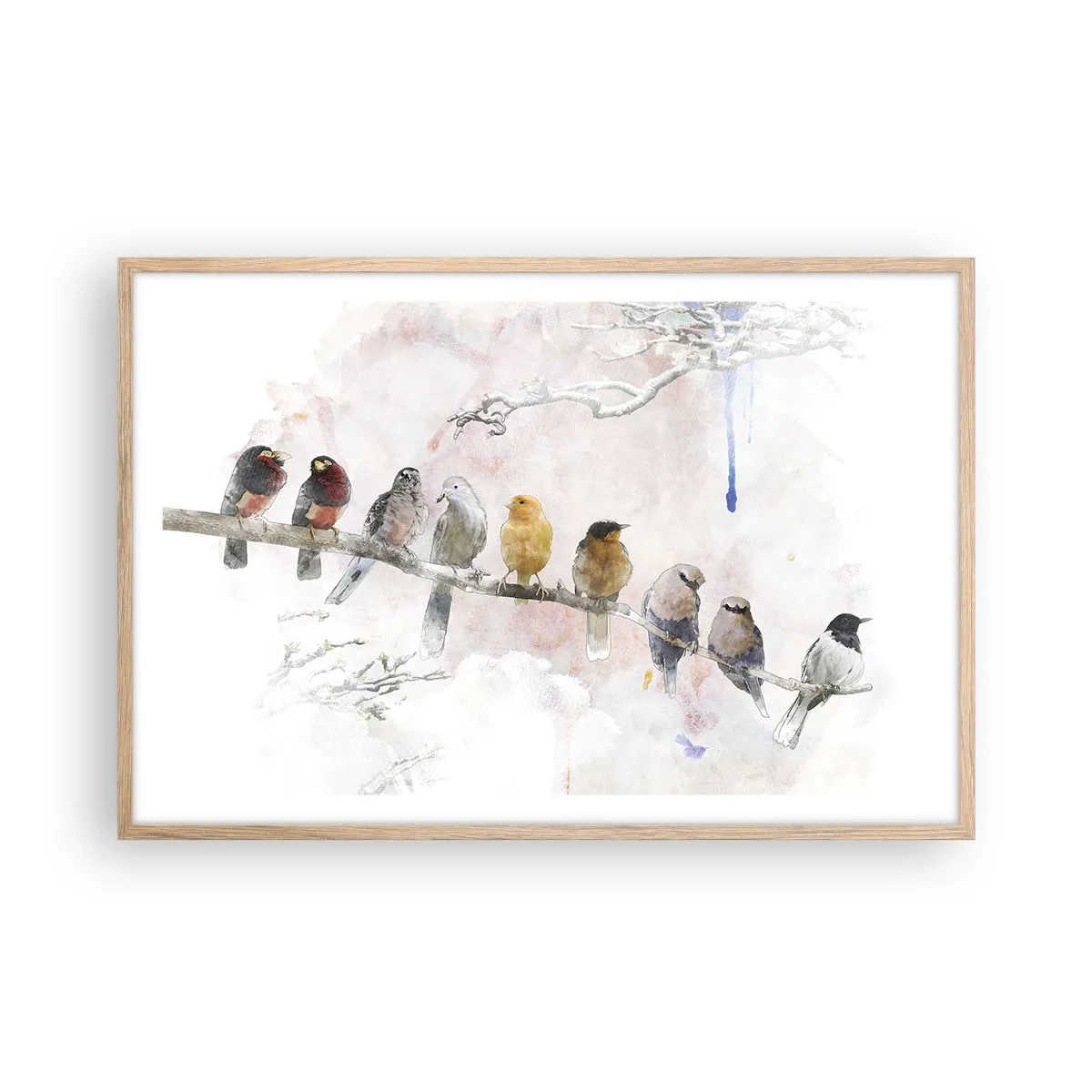 Poster in light oak frame - Winged Encounter - 91x61 cm