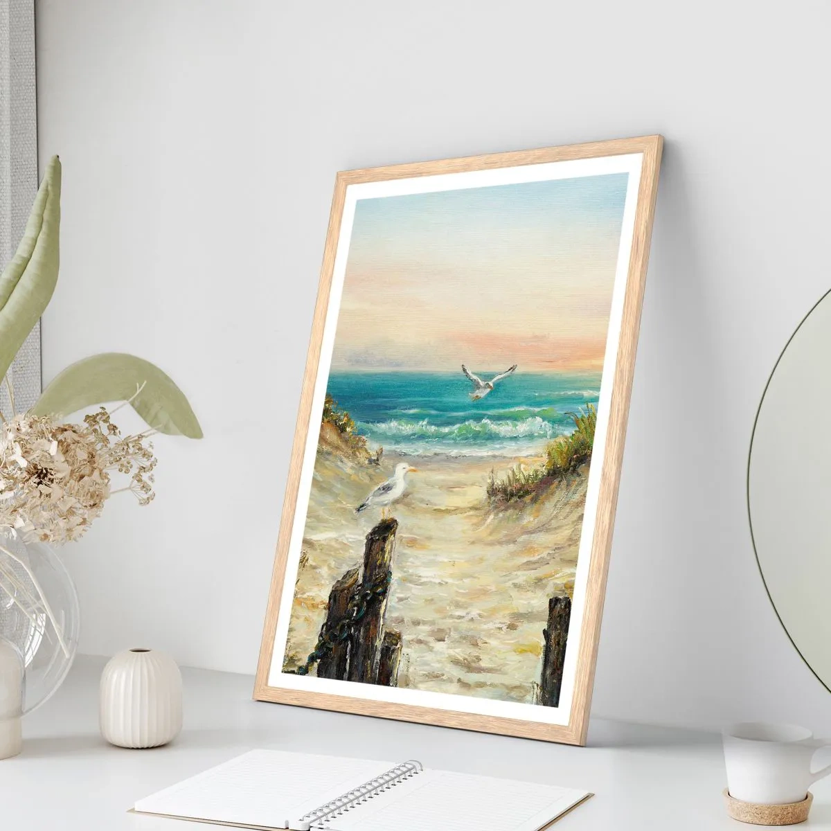 Poster in light oak frame - Airless Retreat - 61x91 cm