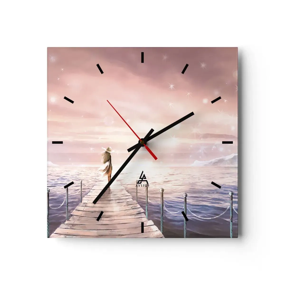 Wall clock - Clock on glass - In a Dream World - 40x40 cm