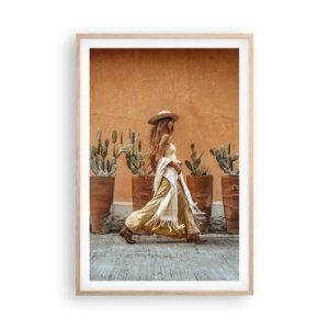 Poster in light oak frame - Hippie Style - 61x91 cm