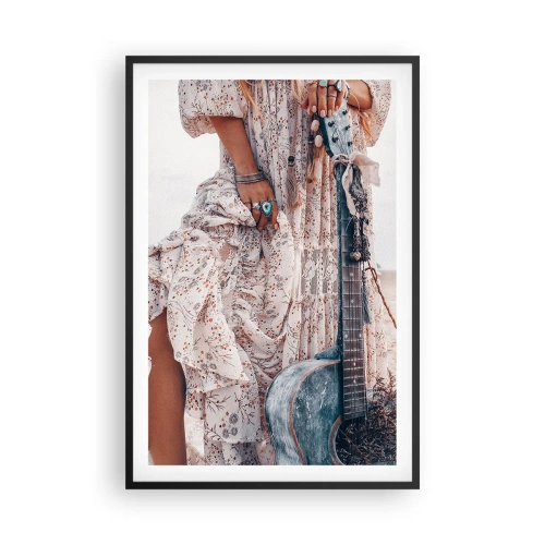 Poster in black frame - Flower Chidlren on their Way - 61x91 cm