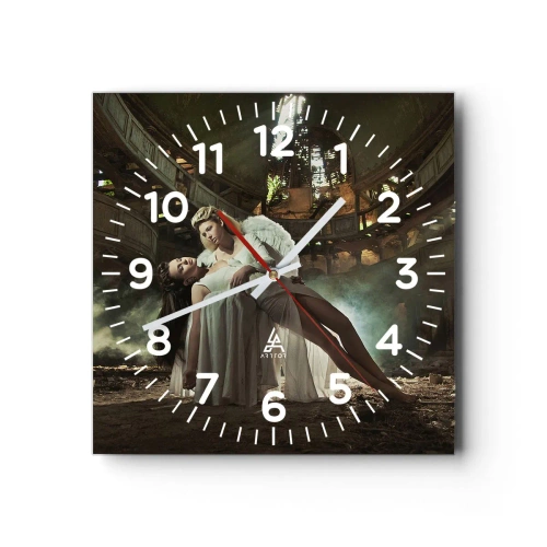 Wall clock - Clock on glass - Spirit of Old Theatre - 30x30 cm
