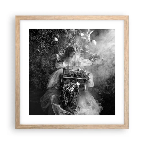 Poster in light oak frame - Mother Nature - 40x40 cm