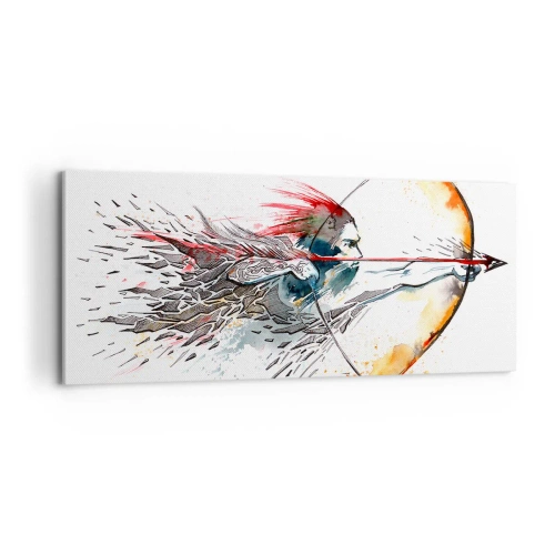 Canvas picture - Mythical Warrior with a Fiery Bow - 100x40 cm