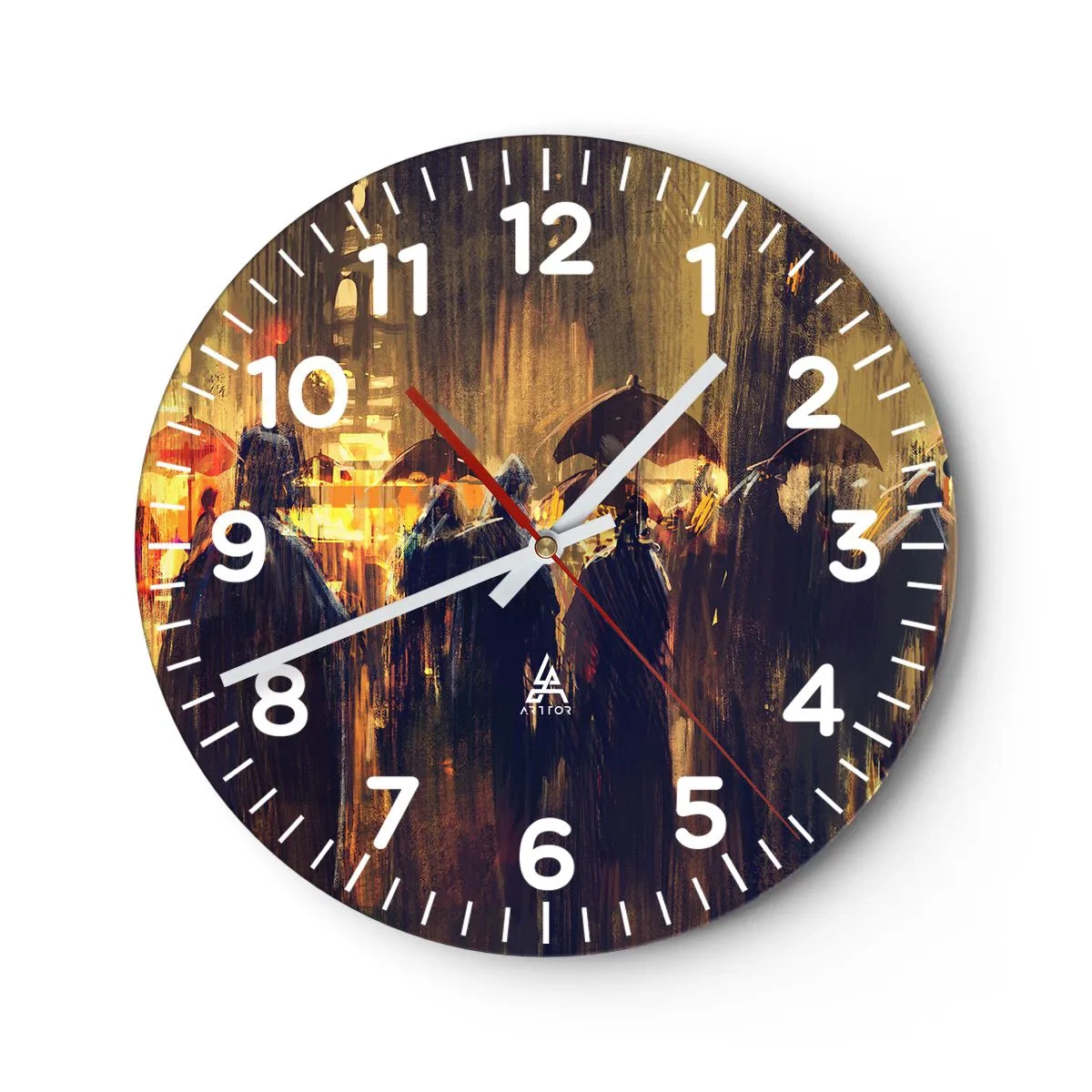 Wall clock - Clock on glass - Followers of the Rain - 30x30 cm