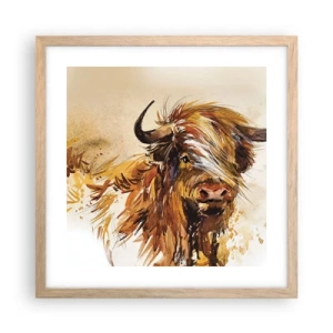 Poster in light oak frame - Pride of a Hunter - 40x40 cm