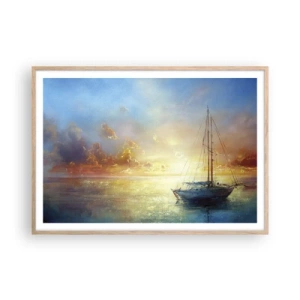 Poster in light oak frame - In a Golden Bay - 100x70 cm