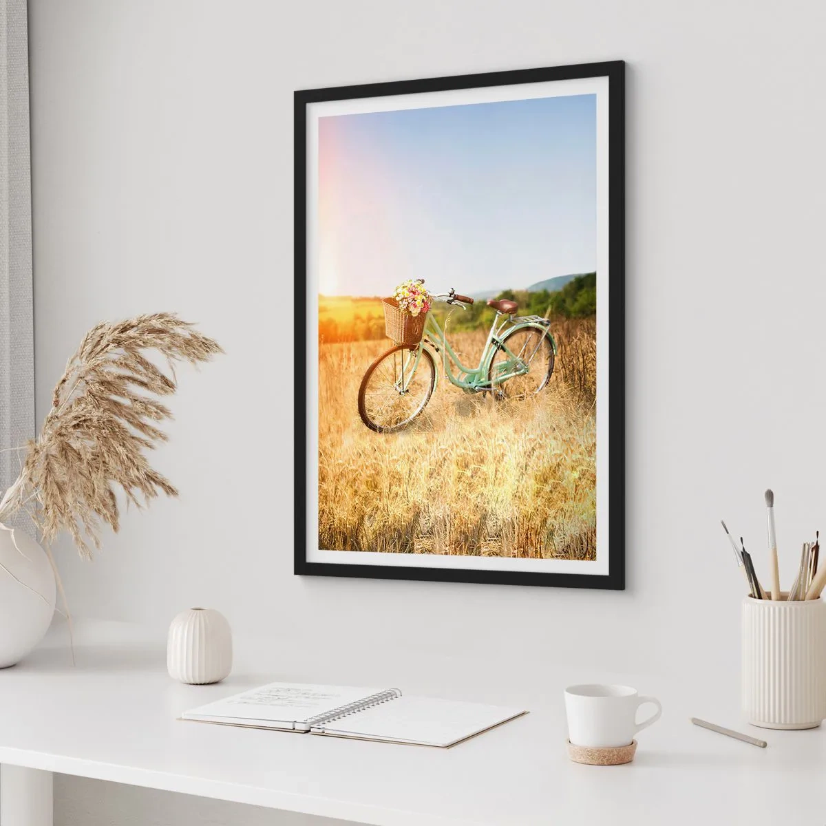 Poster in black frame - I will Stay Here for a While - 70x100 cm