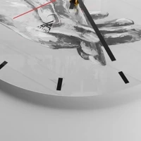 Clock face with lines
