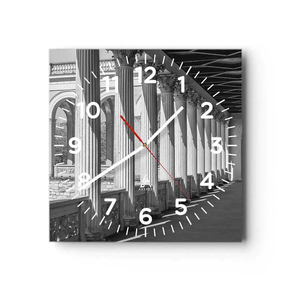 Wall clock - Clock on glass - Sunny Arcade - 30x30 cm