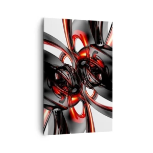 Canvas picture - Movement in Graphite and Red - 80x120 cm