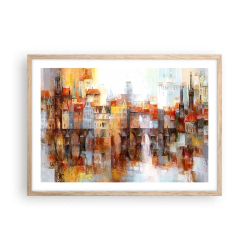 Poster in light oak frame - Under The Bridge It Is Also Pretty - 70x50 cm
