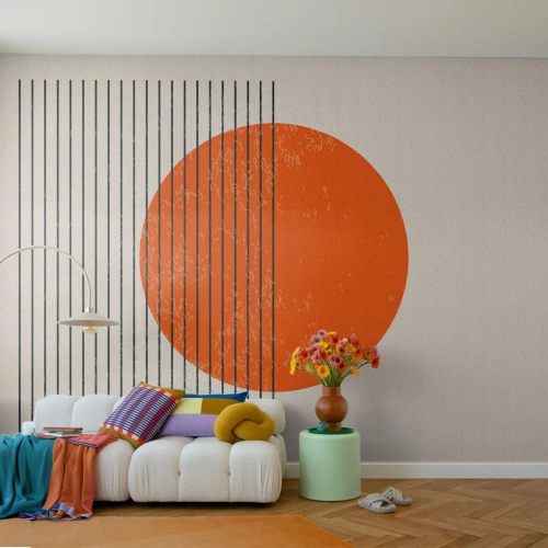 Photo Wallpaper Standard Eco - Always the Sun - Sun, Minimalistic, Lines - 500x350 cm