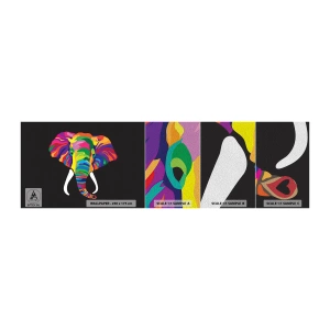 Photo Wallpaper Sample Premium Sand - Elephant That Enjoyed Rainbow Bath - Animals, Elephant, Colorful Image - 100x30 cm