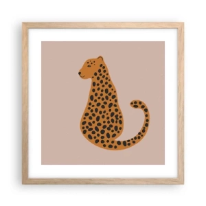 Poster in light oak frame - Leopard Print Is Fashionable - 40x40 cm