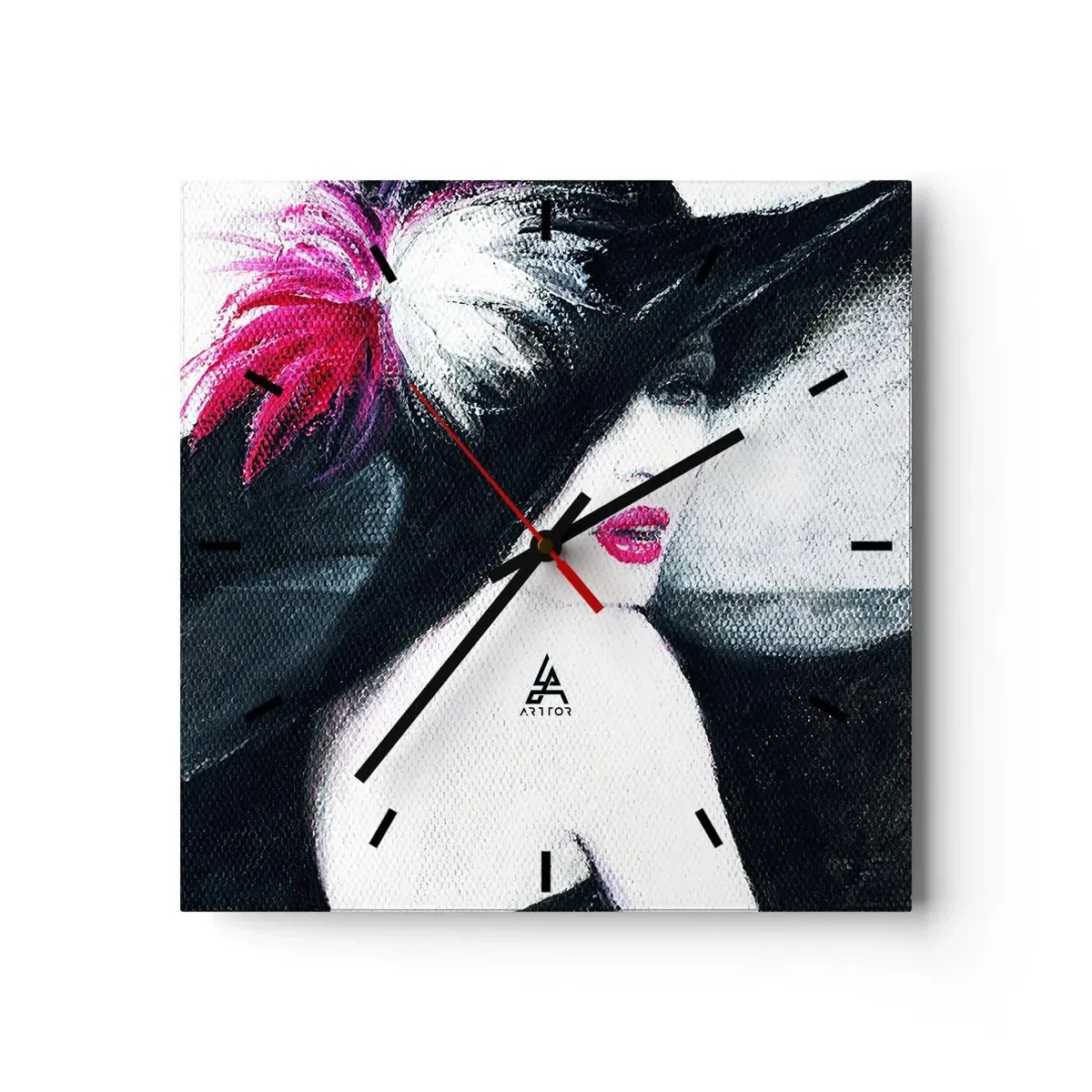 Wall clock - Clock on glass - Always a Secret - 30x30 cm