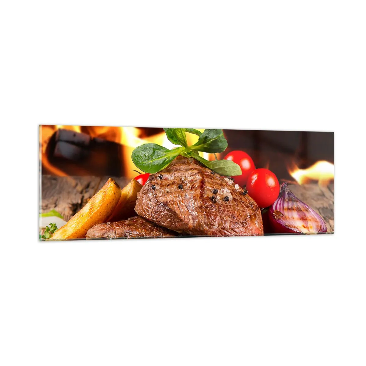 Glass picture - Smokey Barbecue - 90x30 cm