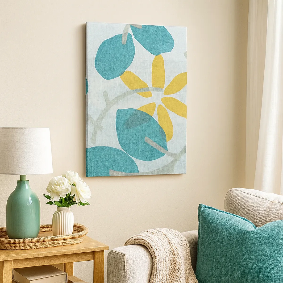 Canvas picture - Among Azure Leaves - 50x70 cm