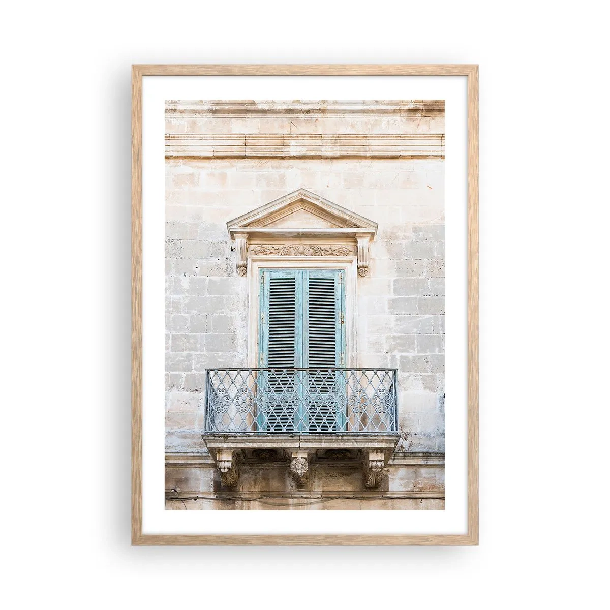 Poster in light oak frame - Exceptional Charm of Italy - 50x70 cm