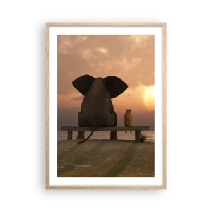 Poster in light oak frame - It Feels Good to Be Quiet Together - 50x70 cm