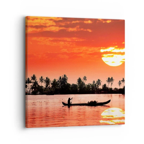 Canvas picture - Peace of the Tropics at Sunset - 30x30 cm