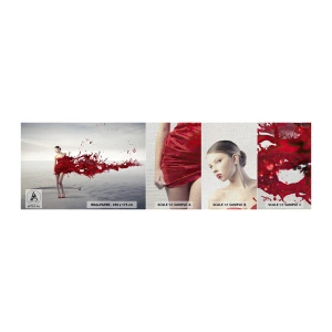 Photo Wallpaper Sample Premium Canvas - Passionate Like a Scarlet - Woman, Model, Graphics - 100x30 cm