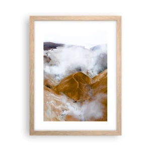 Poster in light oak frame - Severe Beauty of Iceland - 30x40 cm